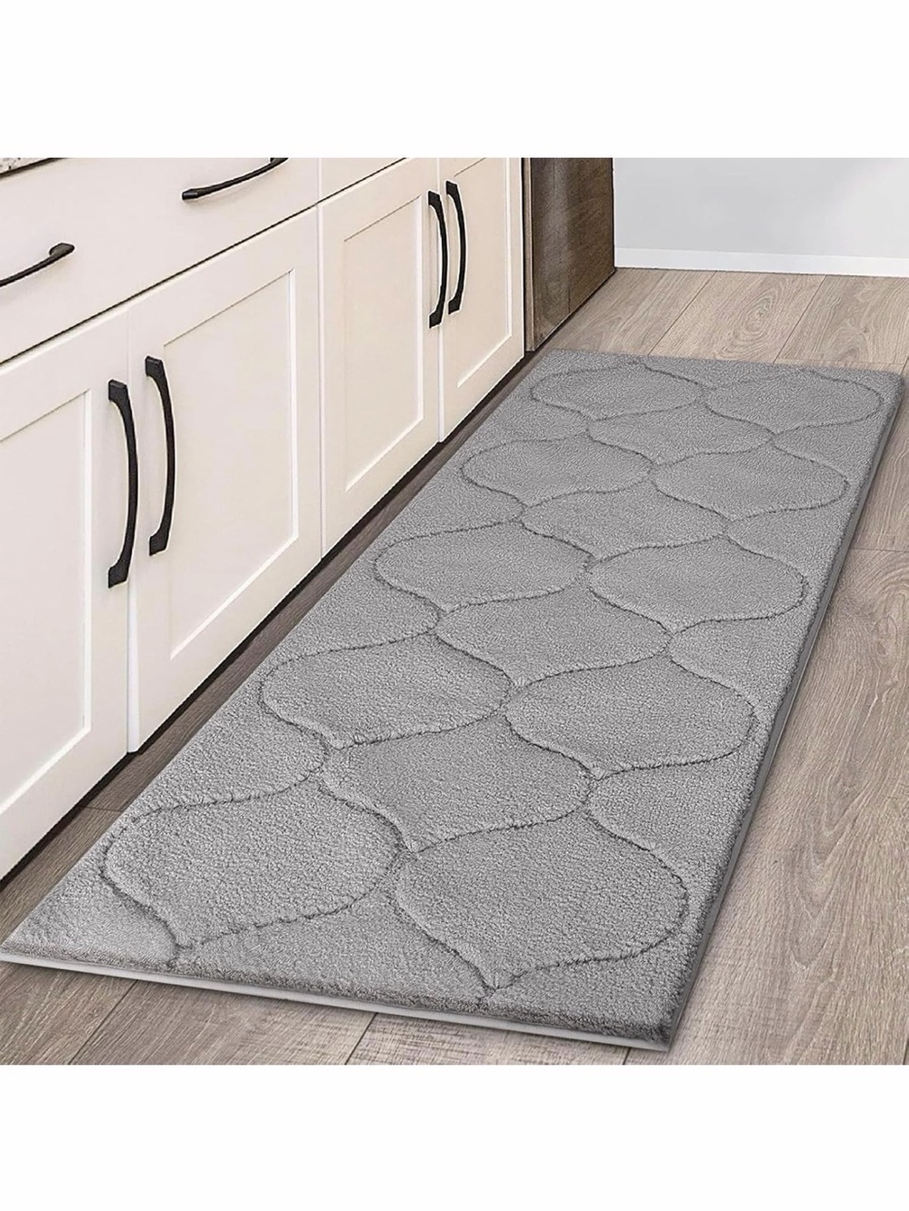 PlushLt GrayBathroom🛁Kitchen👩‍🍳Runner Rug24"*60”Non Slip WashableW/OJair Removal